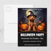 Cockapoo Halloweenfeest Uitnodiging Briefkaart (Voorkant / Achterkant)