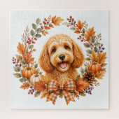 Cockapoo-herfstkrans Legpuzzel (Verticaal)
