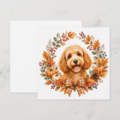 Cockapoo-herfstkrans Notitiekaartje (Voorkant / Achterkant)