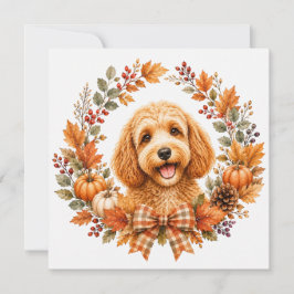 Cockapoo-herfstkrans Notitiekaartje