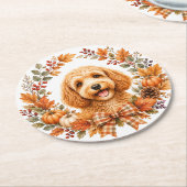 Cockapoo Herfstkrans Onderzetter (Gebogen)