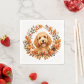 Cockapoo herfstkrans servet (Insitu)
