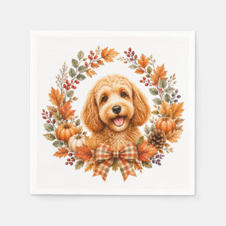 Cockapoo herfstkrans servet