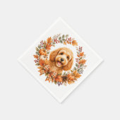 Cockapoo herfstkrans servet (Hoek)