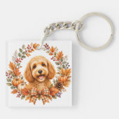 Cockapoo-herfstkrans Sleutelhanger (Achterkant)