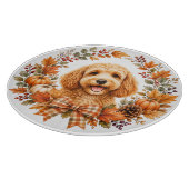 Cockapoo herfstkrans snijplank (Hoek)