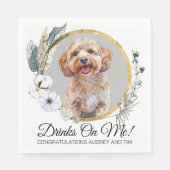 Cockapoo Hond bruiloft servetten met honden Foto (Voorkant)