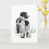 Cockapoo Hond, Dankuwelkaart, Aquarel Kunst Kaart (Gele Bloem)