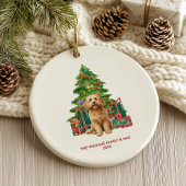 Cockapoo Hond Familie Kerstmis Keramisch Ornament