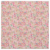 cockapoo hond  floralen roze stof (Swatch)