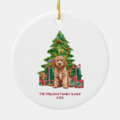 Cockapoo hond gepersonaliseerde kerst keramisch ornament (Achterkant)
