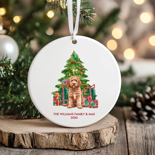 Cockapoo hond gepersonaliseerde kerst keramisch ornament