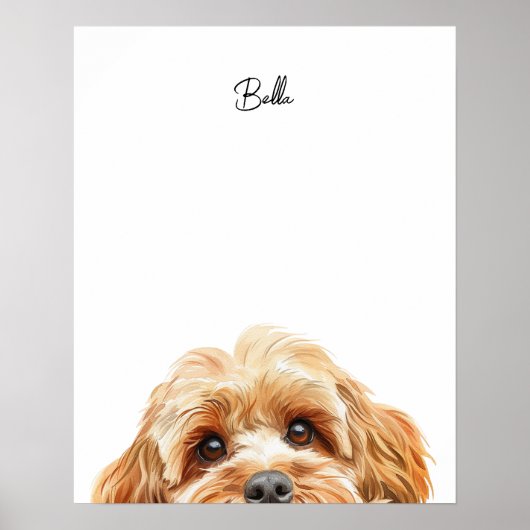 Cockapoo-hond gepersonaliseerde print (Voorkant)