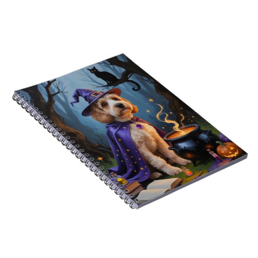Cockapoo Hond grillig Halloween schilderij Notitieboek (Rechterzijde)