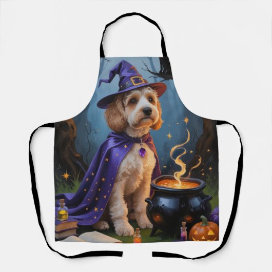 Cockapoo Hond grillig Halloween schilderij Schort (Voorkant)
