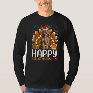 Cockapoo hond Halloween Kerstmis Gelukkig Hallotha T-shirt