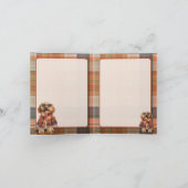 Cockapoo-hond Herfst Geruite Monogram Kaart (Binnen)