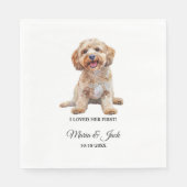 Cockapoo-hond Ik hield eerst van haar Eerste huwel Servet (Voorkant)