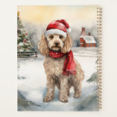 Cockapoo-hond in de sneeuw met Kerstmis  Planner (Achterkant)