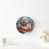 Cockapoo-hond in slee laat het sneeuwen Kerstmis Ronde Klok (Huis)