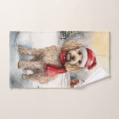 Cockapoo Hond in Sneeuw Kerstmis Bad Handdoek (Handdoek)