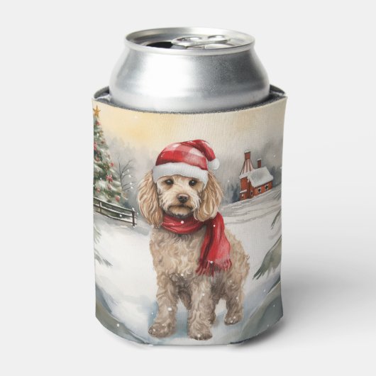 Cockapoo Hond in Sneeuw Kerstmis Blikjeskoeler (Blikje Voorkant)
