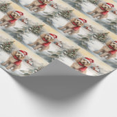 Cockapoo Hond in Sneeuw Kerstmis Cadeaupapier (Hoek)