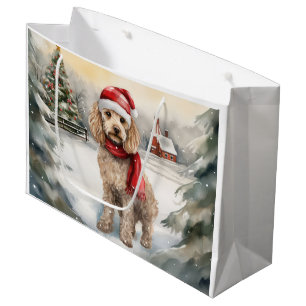 Cockapoo Hond in Sneeuw Kerstmis Groot Cadeauzakje