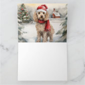 Cockapoo Hond in Sneeuw Kerstmis Kaart (Binnen)