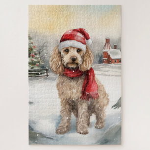 Cockapoo Hond in Sneeuw Kerstmis Legpuzzel