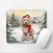 Cockapoo-hond in sneeuw Kerstmis  Muismat (Met muis)