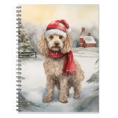 Cockapoo Hond in Sneeuw Kerstmis Notitieboek (Voorkant)