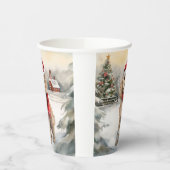 Cockapoo Hond in Sneeuw Kerstmis Papieren Bekers (Links)