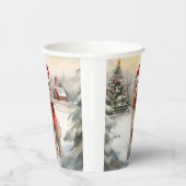 Cockapoo Hond in Sneeuw Kerstmis Papieren Bekers (Rechts)