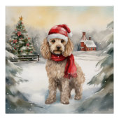 Cockapoo Hond in Sneeuw Kerstmis Perfect Poster (Voorkant)