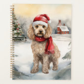 Cockapoo Hond in Sneeuw Kerstmis Planner (Voorkant)