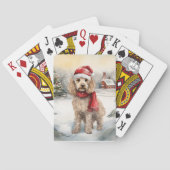 Cockapoo Hond in Sneeuw Kerstmis Pokerkaarten (Achterkant)