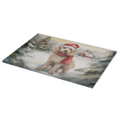 Cockapoo Hond in Sneeuw Kerstmis Snijplank (Hoek)