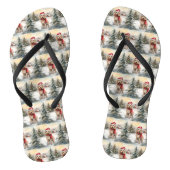 Cockapoo Hond in Sneeuw Kerstmis Teenslippers (Voetbed)