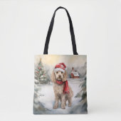 Cockapoo Hond in Sneeuw Kerstmis Tote Bag (Voorkant)