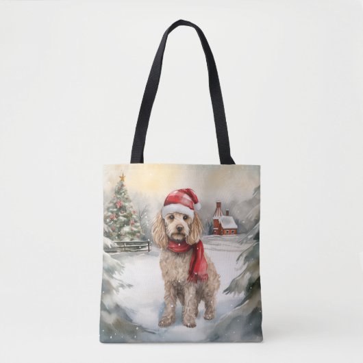 Cockapoo Hond in Sneeuw Kerstmis Tote Bag (Voorkant)