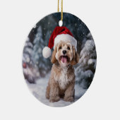 Cockapoo Hond Kerstmis Keepsake Keramisch Ornament (Rechts)
