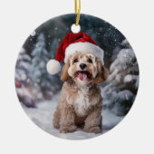 Cockapoo Hond Kerstmis Keepsake Keramisch Ornament (Voorkant)