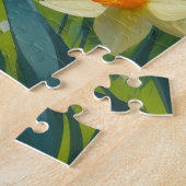 Cockapoo-hond lente bloemen schilderij legpuzzel (Zijkant)