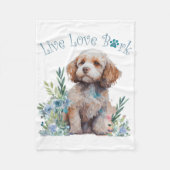 Cockapoo-hond Moeder Bloem Fleece Deken (Voorkant)