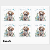 Cockapoo-hond Moeder Bloem Vierkante Sticker (Vel)