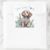 Cockapoo-hond Moeder Bloem Vierkante Sticker (Tas)