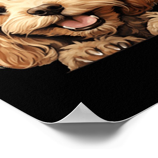 Cockapoo-hond Moeder Vader gluurt Puppy Poster (Hoek)