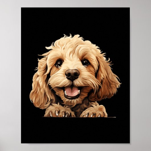 Cockapoo-hond Moeder Vader gluurt Puppy Poster (Voorkant)