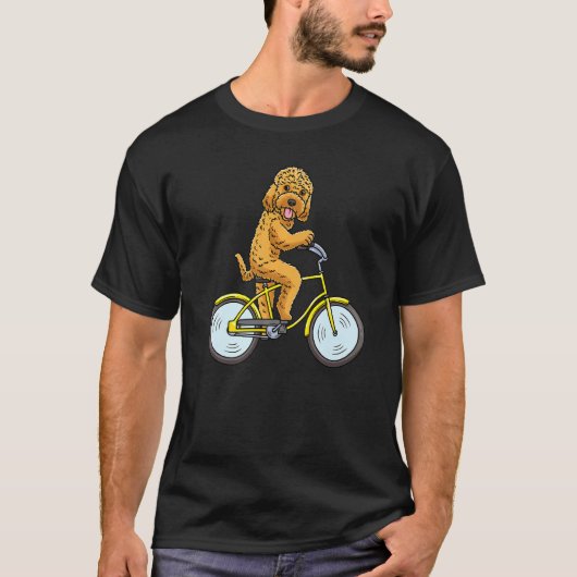 Cockapoo-hond op een fiets Spoodle rijdt fiets Bik T-shirt (Voorkant)